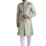 KimKhab Brocade Achkan - Buy Royal Green Golden | Jaipurio